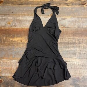 Y2K Love Tease Women’s Black halter top bodycon mini dress